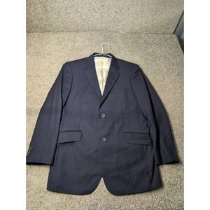 TM Lewin Mens Navy Pinstripe Blazer Super 120s Merino Wool‎ Suit Jacket 42R